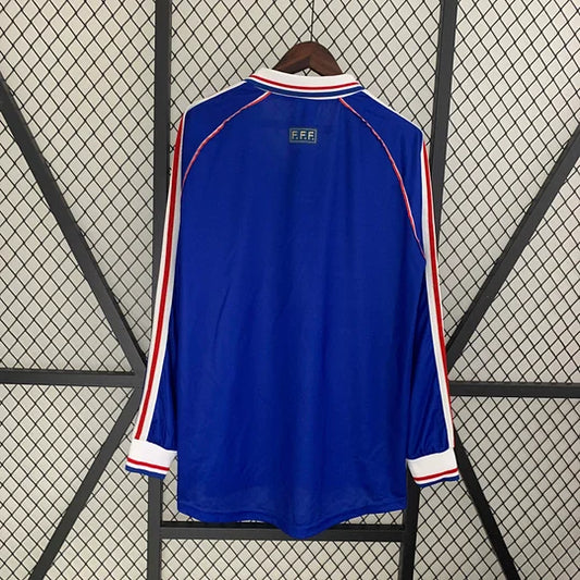1998 Retro Long Sleeve France Home Football Shirt