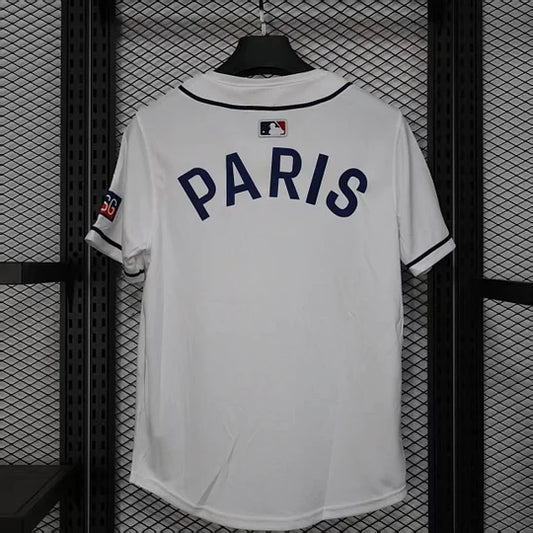 2025/2026 Psg Paris Saint-Germain Baseball Uniform White Football Shirt