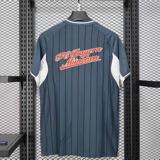 2025/2026 Bayern Munich Baseball Uniform Grey Football Jersey
