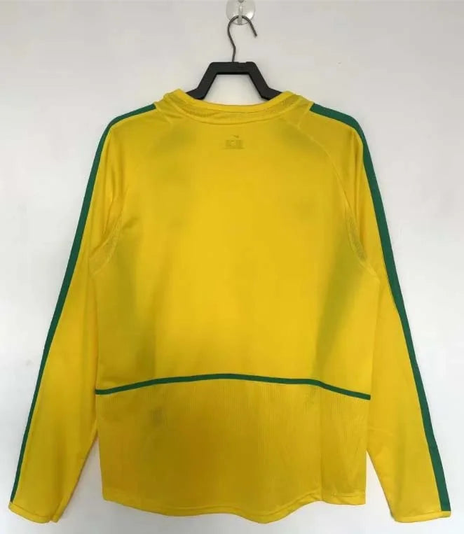 2002 Retro Long Sleeve Brazil Home Football Shirt