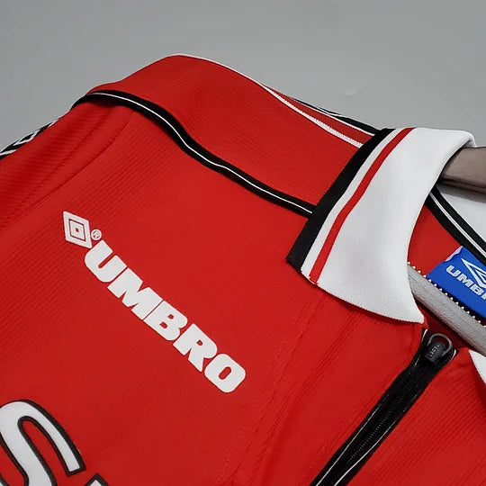 1998-1999 Retro Long Sleeve Manchester United Home Football Shirt