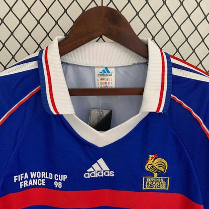1998 Retro Long Sleeve France Home Football Shirt
