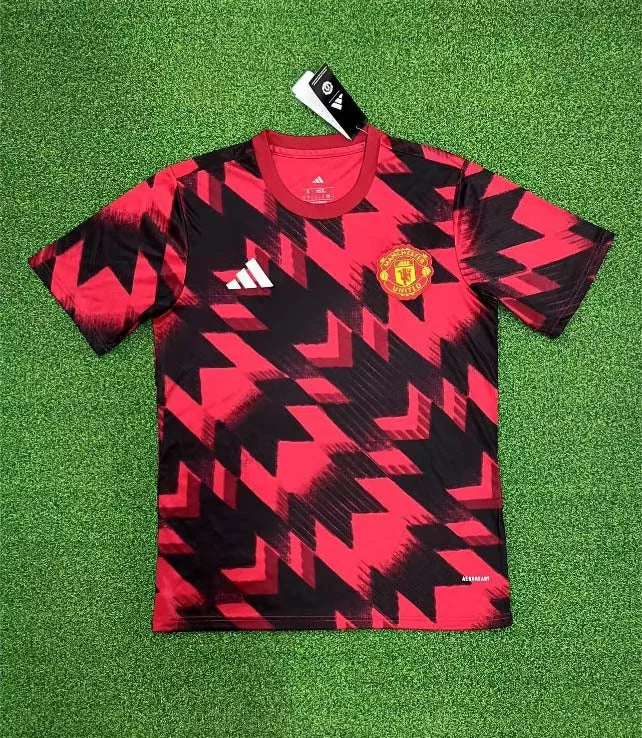 2025/2026 Manchester United Training Wear Red and black Football Shirt