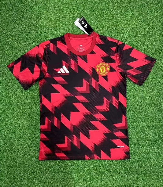 2025/2026 Manchester United Training Wear Red and black Football Shirt