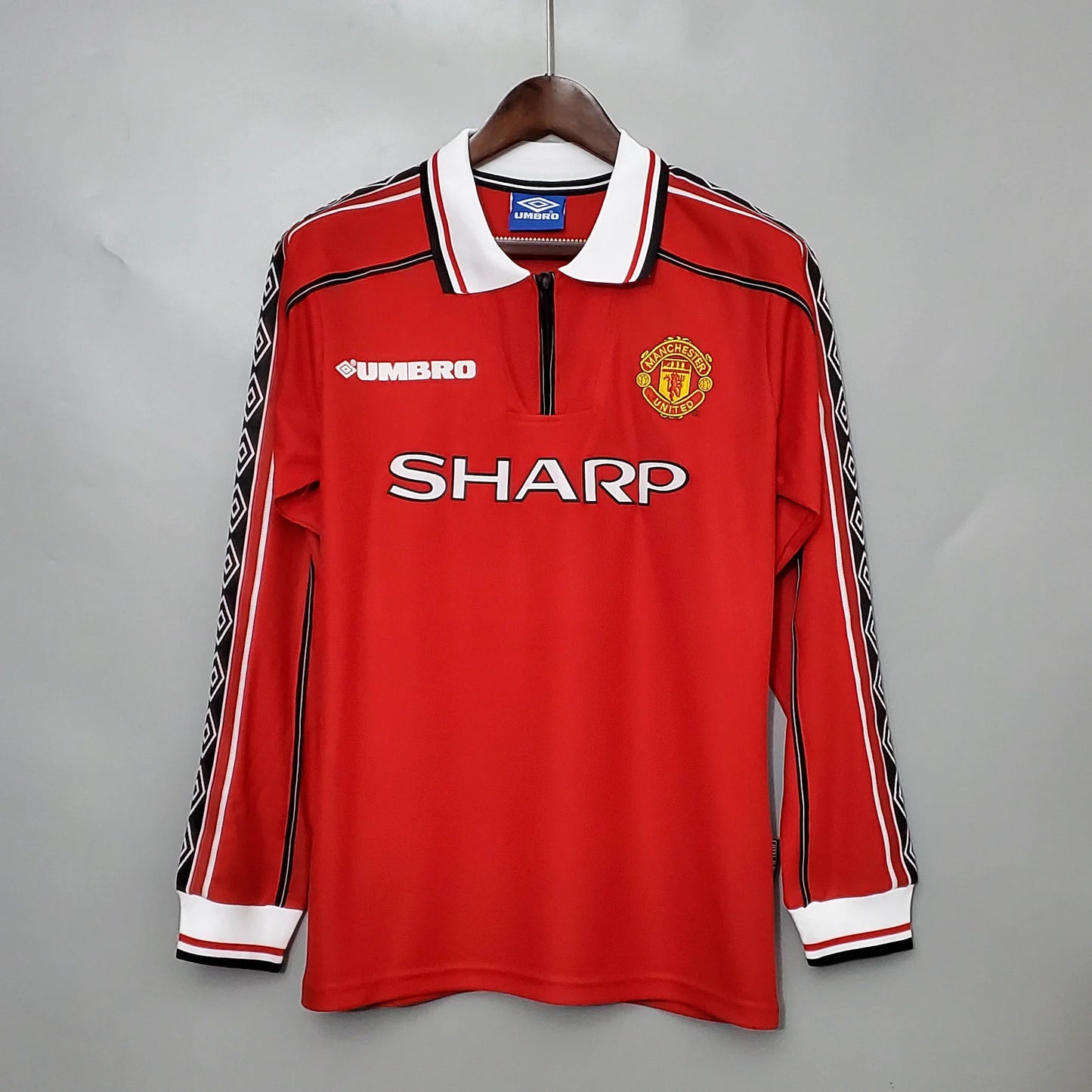 1998-1999 Retro Long Sleeve Manchester United Home Football Shirt