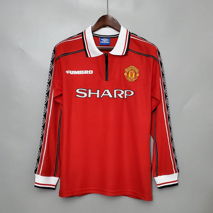 1998-1999 Retro Long Sleeve Manchester United Home Football Shirt