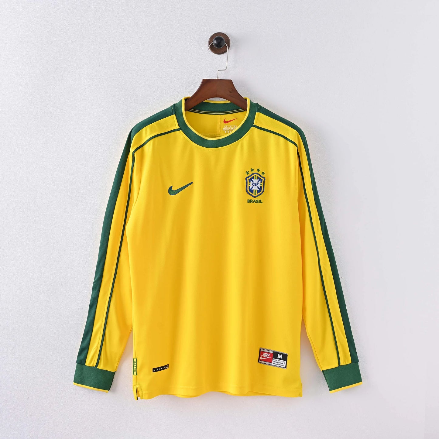 1998 Retro Long Sleeve Brazil Home Football Shirt