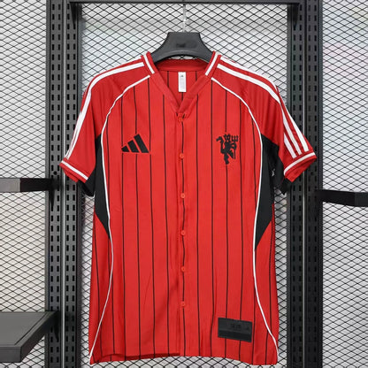 2025/2026 Manchester United Baseball Uniform Red Football Shirt