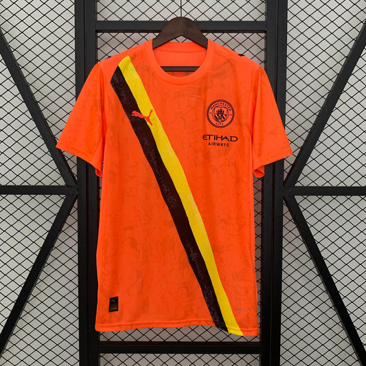 2025/2026 Manchester City KidSuper Joint Edition Orange Football Shirt
