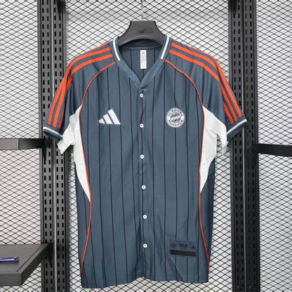 2025/2026 Bayern Munich Baseball Uniform Grey Football Jersey