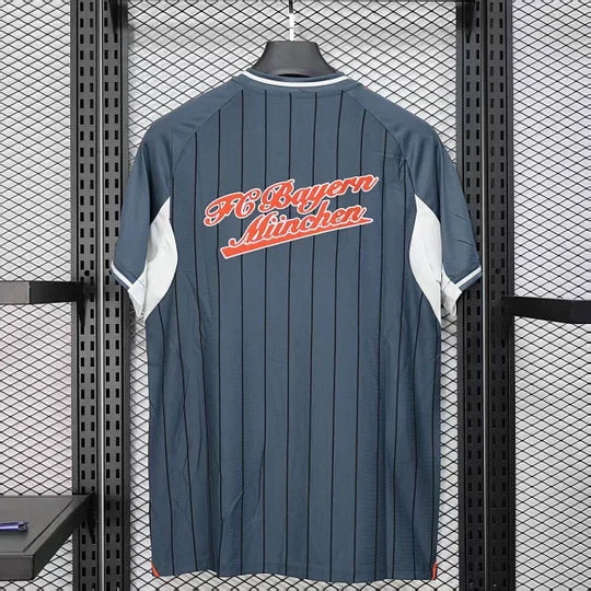 2025/2026 Bayern Munich Baseball Uniform Grey Football Jersey