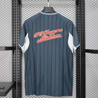 2025/2026 Bayern Munich Baseball Uniform Grey Football Jersey