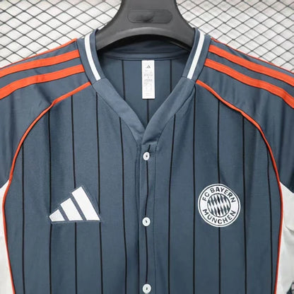 2025/2026 Bayern Munich Baseball Uniform Grey Football Jersey