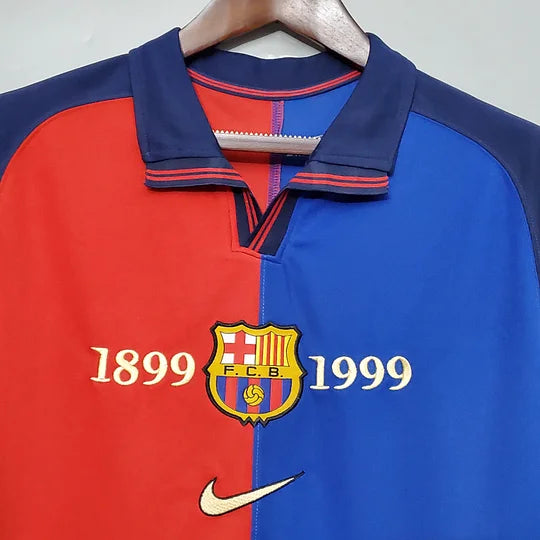 1999/2000 Retro Barcelona Home 100th Anniversary Version Football Shirt