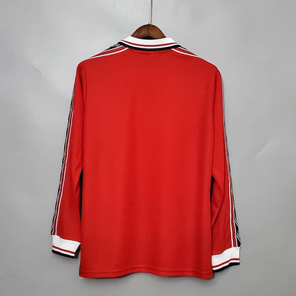 1998-1999 Retro Long Sleeve Manchester United Home Football Shirt