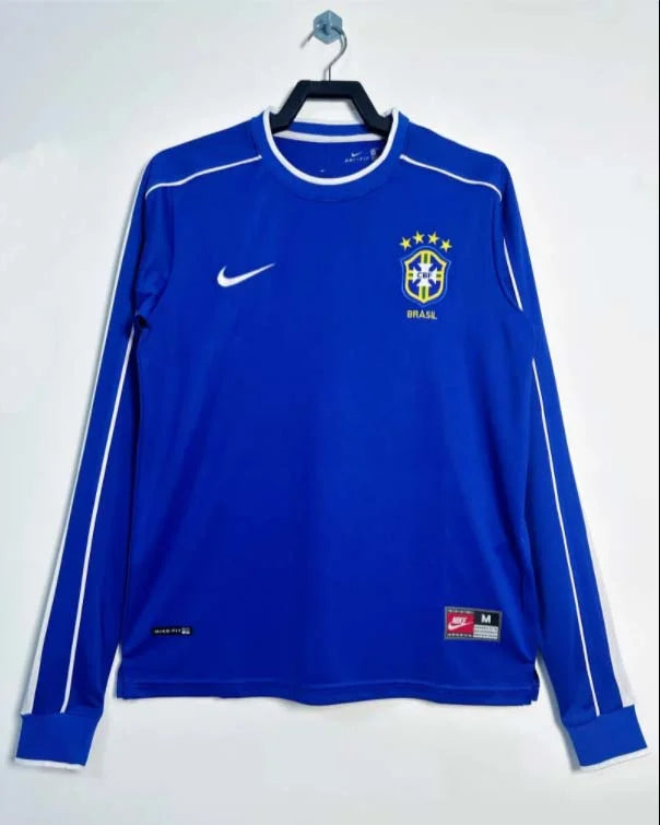 1998 Retro Long Sleeve Brazil Away Football Shirt