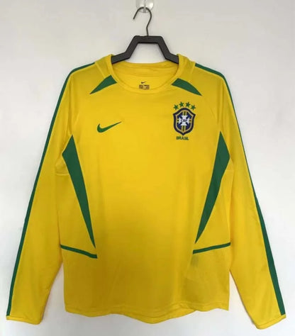 2002 Retro Long Sleeve Brazil Home Football Shirt