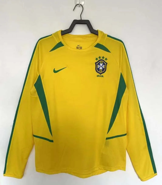 2002 Retro Long Sleeve Brazil Home Football Shirt