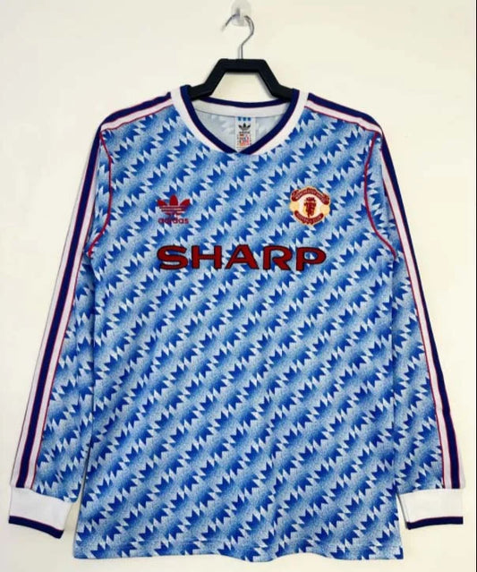 1990/1992 Retro Long Sleeve Manchester United Away Football Shirt
